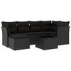 vidaXL sofas&aelig;t til haven 7 dele med hynder polyrattan sort