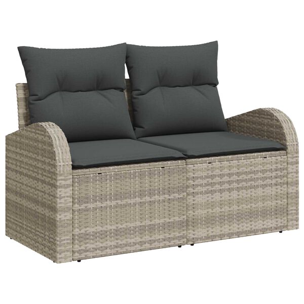 vidaXL Havemøbelsofa Lysegrå 124 x 62 x 69cm polyrattan