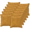 vidaXL Pudebetr&aelig;k 12 stk. HOUTEN Gul 45 x 45 cm Mikrofiber Fleece