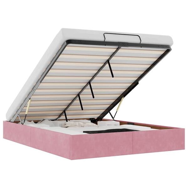 vidaXL osmannisk sengeramme uden madras 140x190 cm fløjl lyserød