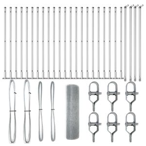 vidaXL Hegnsp&aelig;l S&oslash;lv 50 x 0,4 m (19 x 19 mm mesh) St&aring;l