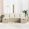 vidaXL Sofa S&aelig;t med pude 6 pcs Beige og creme polyrattan