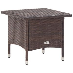 vidaXL tebord 50 x 50 x 47 cm polyrattan brun