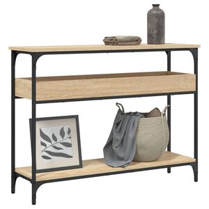 vidaXL konsolbord med hylde sonoma eg 100x29x75cm konstrueret tr&aelig;