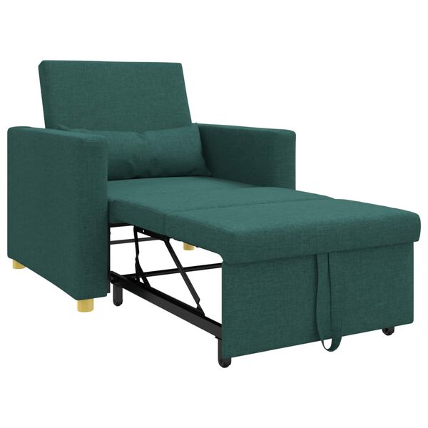 vidaXL Utr&aelig;kkelig sovesofa enkelt M&oslash;rkegr&oslash;n 90 x 165 x 87 cm Stof