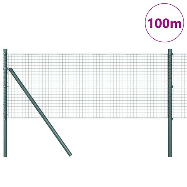 vidaXL Hegnsp&aelig;l Gr&oslash;n 100 x 0,4 m (25 x 25 mm net) St&aring;l og PVC