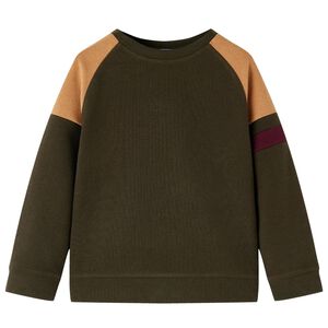 Sweatshirt til b&oslash;rn str. 92 kakifarvet og brun