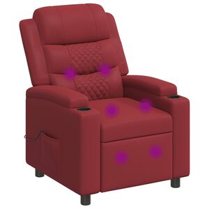 vidaXL Massagel&aelig;nestol Vinr&oslash;d 75 x 93 x 98 cm Stof