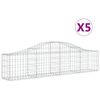 vidaXL buede gabionkurve 5 stk. 200x30x40/60 cm galvaniseret jern