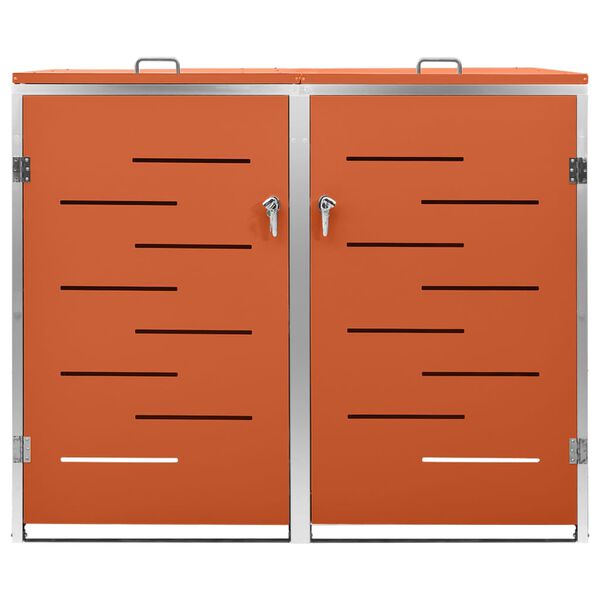 vidaXL dobbelt skraldespandsskjuler 138x77,5x112,5 cm rustfrit stål