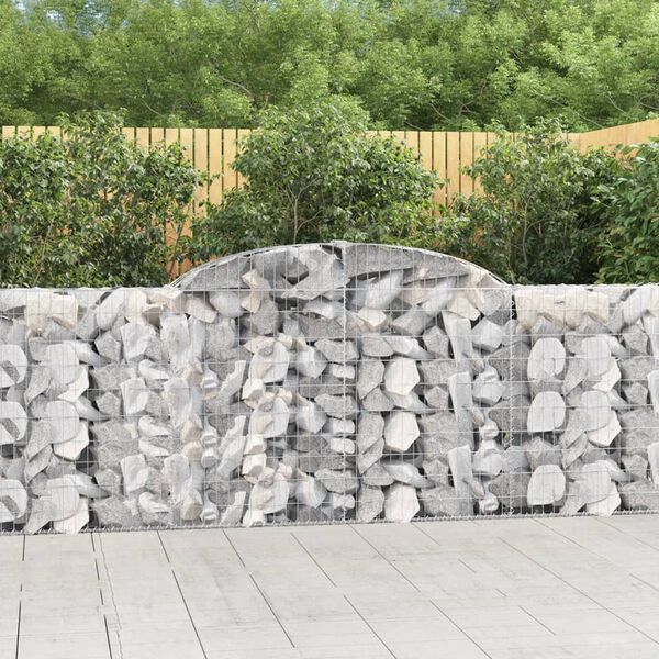 vidaXL buede gabionkurve 9 stk. 300x30x100/120 cm galvaniseret jern