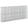 vidaXL Gabion h&oslash;jbed 4 pcs S&oslash;lv 330 x 50 x 150 cm Galvaniseret st&aring;l