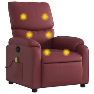 vidaXL massagestol kunstl&aelig;der vinr&oslash;d