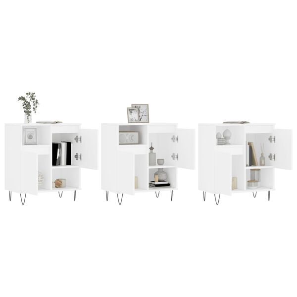 vidaXL sk&aelig;nke 3 stk. konstrueret tr&aelig; hvid