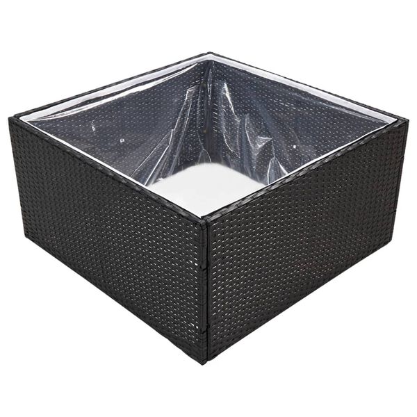 vidaXL havebord 80x80x40 cm polyrattan sort