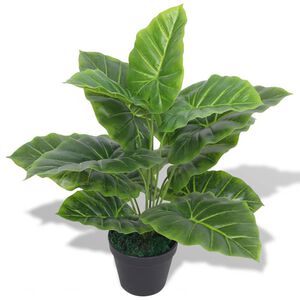 vidaXL kunstig taro-plante med potte 45 cm gr&oslash;n