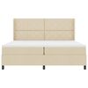 vidaXL Box spring seng med madras Creme 200 x 200 cm Stof