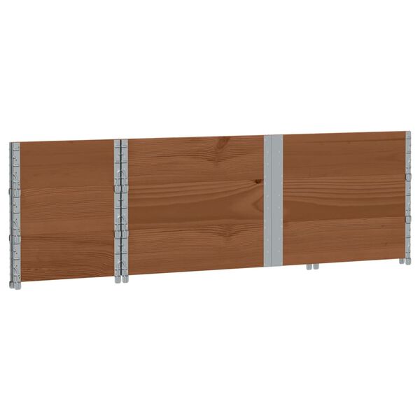 vidaXL pallerammer 3 stk. 150x50 cm massivt fyrretr&aelig; brun