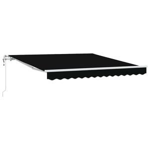 vidaXL Udtr&aelig;kkelig markise Sort 300 x 250 cm Stof og aluminium