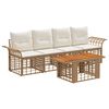 vidaXL Havesofa S&aelig;t 5 stk. Naturlig og Creme Hvid polyrattan