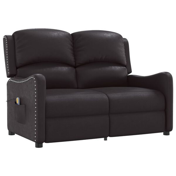 vidaXL 2-personers massagestol skinnende kunstl&aelig;der sort