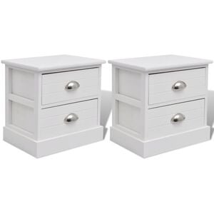 vidaXL Fransk Sengebord 2 stk Hvid