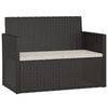vidaXL haveb&aelig;nk med hynder 105 cm polyrattan sort