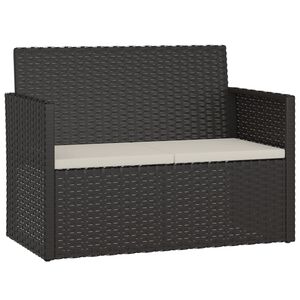 vidaXL haveb&aelig;nk med hynder 105 cm polyrattan sort