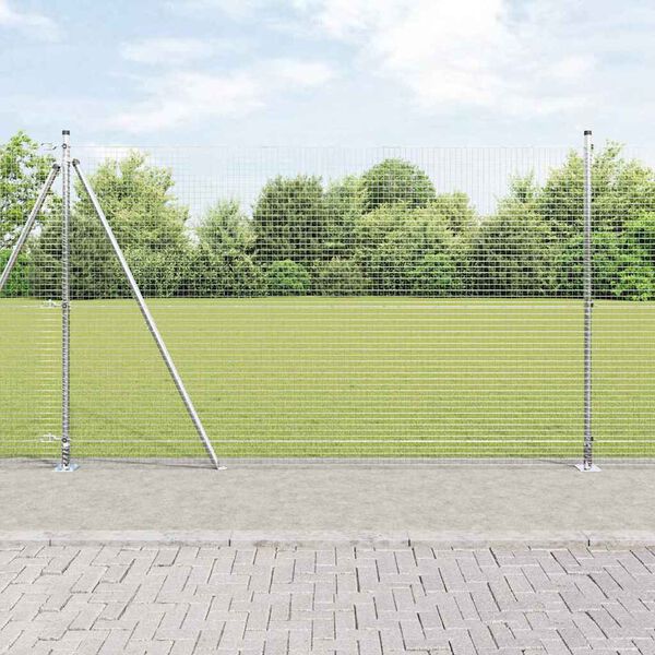 vidaXL Hegnsp&aelig;l S&oslash;lv 50 x 1,5 m (25 x 25 mm net) St&aring;l