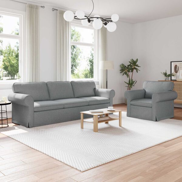 vidaXL Sofa 2 pcs Lysegr&aring;