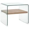 vidaXL sofabord 50 x 50 x 45 cm h&aelig;rdet glas transparent