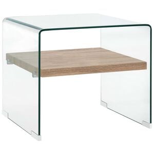 vidaXL sofabord 50 x 50 x 45 cm h&aelig;rdet glas transparent
