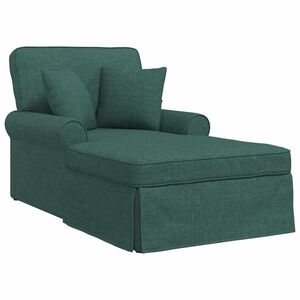 vidaXL Chaise lounge med volant 3 stk. M&oslash;rkegr&oslash;n Stof 91 x 157 x 91 cm