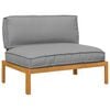 vidaXL Sofa S&aelig;t med pude Gr&aring; 120 x 92 x 69 cm Massivt Akacietr&aelig;