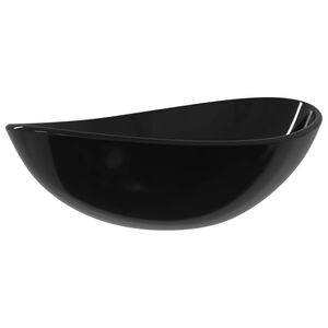 vidaXL h&aring;ndvask 54,5x35x15,5 cm h&aelig;rdet glas sort
