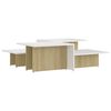 vidaXL sofabord 2 stk. 111,5x50x33 cm konstrueret tr&aelig; hvid egetr&aelig;