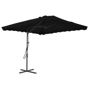 vidaXL haveparasol med st&aring;lstang 250x250x230 cm cm sort