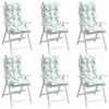 vidaXL stolehynder med h&oslash;j ryg 6 stk. oxfordstof bladm&oslash;nster