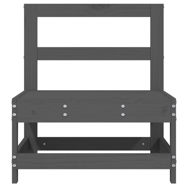 vidaXL midtermoduler til havesofa 2 stk. massivt fyrretræ grå