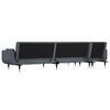 vidaXL L-formet sovesofa 275x140x70 cm velour m&oslash;rkegr&aring;