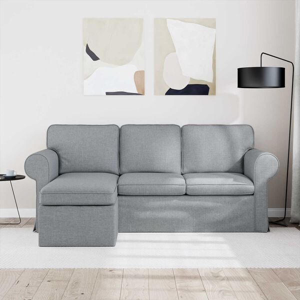 vidaXL Sofa Lysegr&aring; Samlede dimensioner: 195 x 138 x 80 cm (B x D x H)