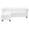 vidaXL L-formet Chesterfield sofa kunstl&aelig;der hvid
