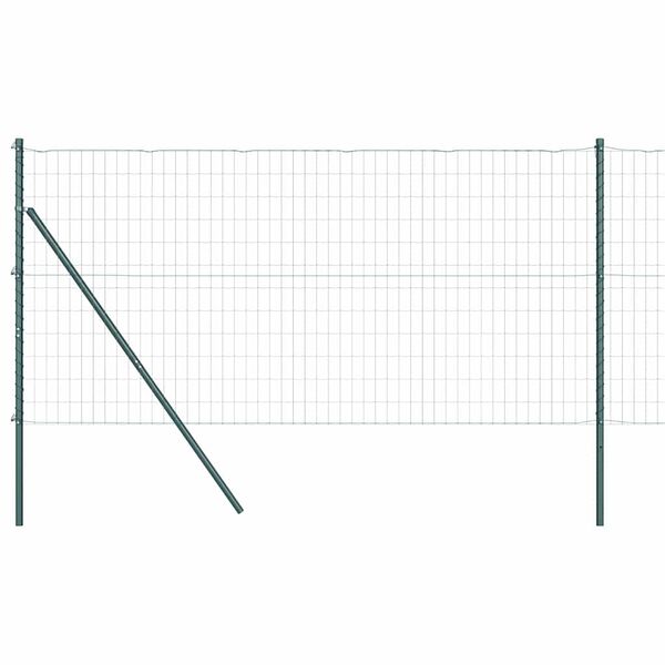 vidaXL Hegn med post Gr&oslash;n 1,2 x 25 m St&aring;l og PVC