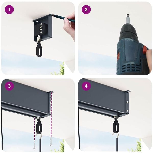 vidaXL Rullegardin Stribet Antracit 200 x 250 cm Stof og Aluminium