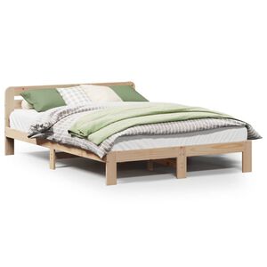 vidaXL sengeramme uden madras 135x190 cm massivt fyrretr&aelig; hvid