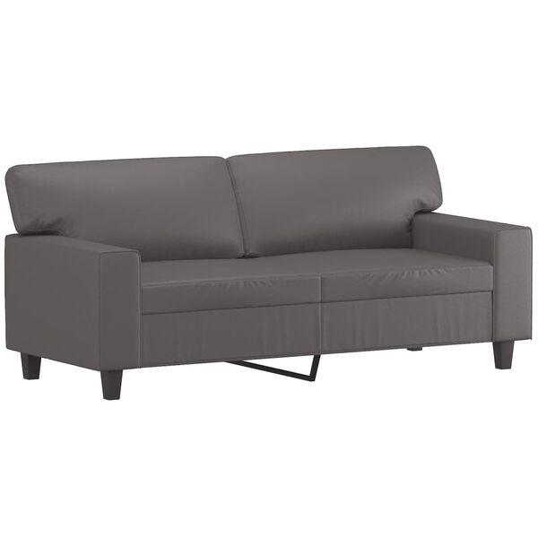 vidaXL 2-personers sofa med pyntepuder 140 cm kunstl&aelig;der gr&aring;