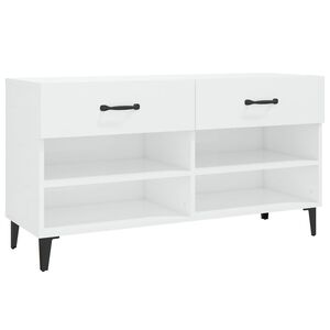 vidaXL skoreol 102x35x55 cm konstrueret tr&aelig; hvid h&oslash;jglans