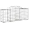 vidaXL buede gabionkurve 25 stk. 200x50x80/100 cm galvaniseret jern