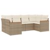 vidaXL sofas&aelig;t til haven 6 dele med hynder polyrattan beige