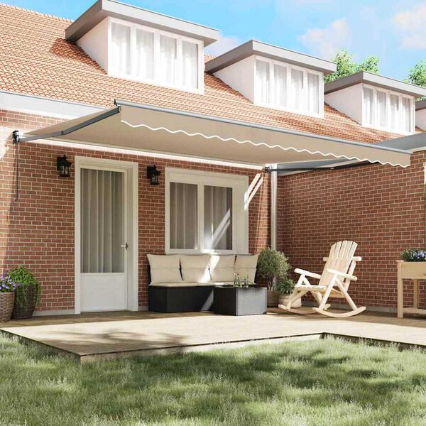 vidaXL Markise Beige 4,5 × 3 m Polyester og metal